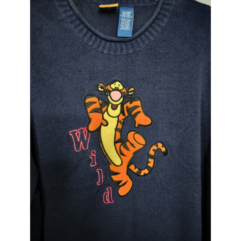 5415)Vtg Disney Winnie the Pooh Woman Embroidry Knit Tigger Plus 26/28W Sweater - Picture 4 of 8